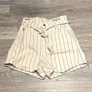 Topshop Cream Denim High Waist Shorts Sz 4